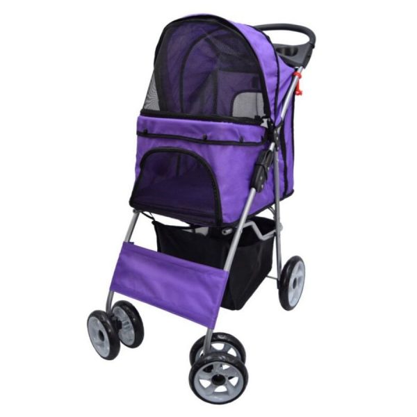 VIVO Four Wheel Pet Stroller/ Pet Pram (Purple)